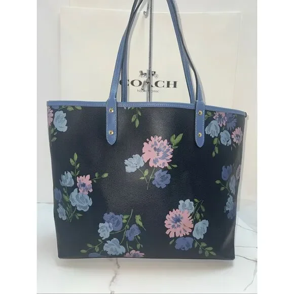 Coach Reversible Tote Handbag Floral Print F72652 - Picture 3 of 8